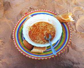Chorba dish served as breakfast in certain regions of the Algerian Sahara