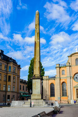 Fototapeta na wymiar Saint Nicholas church, Galma stan, Old town of Stockholm, Sweden