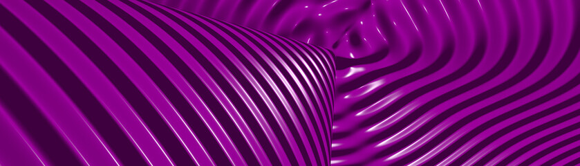 Ultra wide image made of purple monochromic 3D curved abstract background image made of plain spotted patterns with shadow perspectives