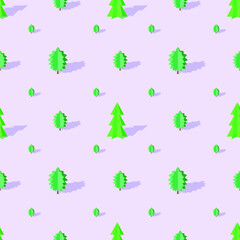 Vector graphics. Seamless pattern. Image of trees. Paper effect.
