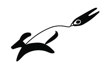 Vector graphics. Walk the dogs. Sign. black and white.