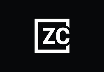Initial Monogram Letter Z C Logo Design Vector Template. Z C Letter Logo Design