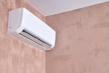 air conditioner at domestic room. copy space.