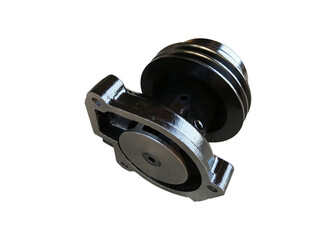 New water pump truck isolated on white background. Spare parts.
