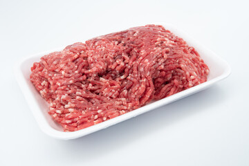 minced meat isolated on white