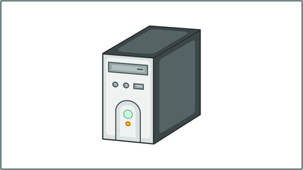 Vector Flat System Unit icon. Computer Illustration. PC Drawing.	
