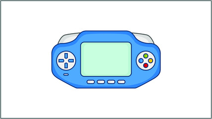 Vector Flat Handheld Game Console icon. Game System Illustration. Drawing.	