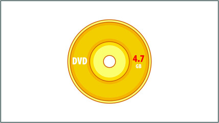 Vector Flat Compact Disc icon. DVD Disc Illustration. Drawing.	
