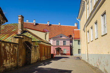 Fototapeta na wymiar It's Old buildings in the Old town of Tallinn, Estonia