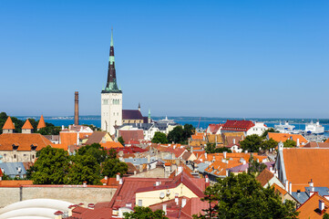 It's Panorama of the old town of Tallinn, Estonia. With the St.