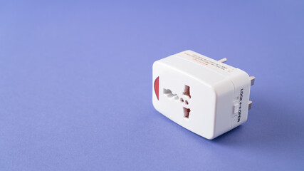 Universal international worldwide travel AC power plug adapter AU UK US EU. Universal multi socket. Double USB Port.