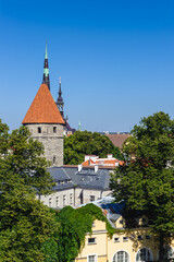 Fototapeta na wymiar It's Old town of Tallinn, photo from above