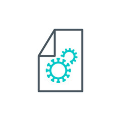 document flat paper single line icon isolated on white background. Perfect outline symbol Coronavirus Covid 19 pandemic banner. Quality design element information with editable Stroke