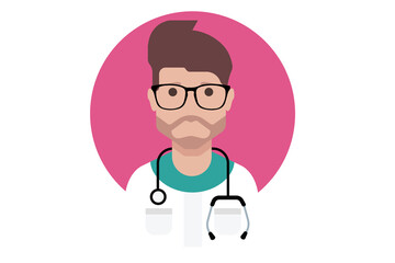 Doctor avatar character icon vector
Medic avatar