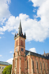 Fototapeta na wymiar Neo-gothic church in Vrchlabí, Czech Republic