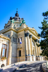 It's Szechenyi Medicinal Bath complex , the largest medicinal bath in Europe, built in 1913