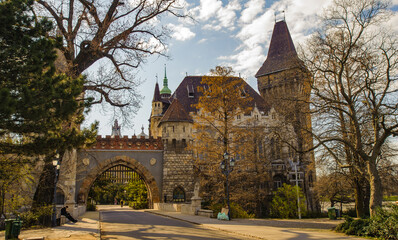 It's Vajdahunyad Castle (Vajdahunyad vára), a castle in the City Park of Budapest, Hungary.