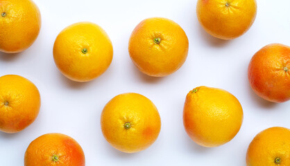 Grapefruits on white background.