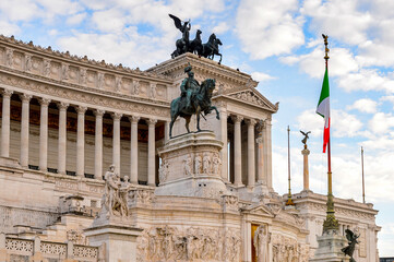 Fototapeta na wymiar It's Evening view of The Altare della Patria or Il Vittoriano , a monument built in honour of Victor Emmanuel, the first king of a unified Italy, Rome.