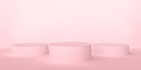 Pink Pastel Mock up of podium abstract podium 3d render.