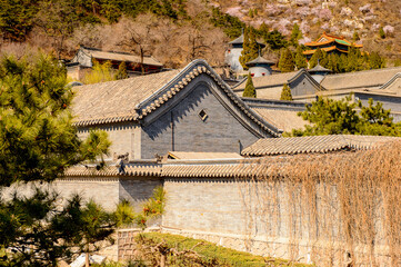 It's Houses at the Great Wall of China. One of the Seven Wonders of the world. UNESCO World...