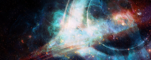 Fototapeta na wymiar Gargantua galaxy design, Black hole. Elements of this image furnished by NASA.