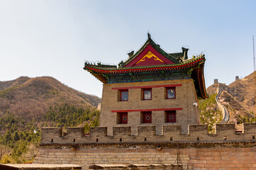 Obraz premium It's Pagoda at the Great Wall of China. One of the Seven Wonders of the world. UNESCO World Heritage Site