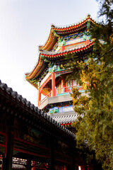 Naklejka premium It's Tower of Buddhist Incense at the Summer Palace complex, an Imperial Garden in Beijing. UNESCO World Heritage.