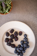 Blackberries on plate