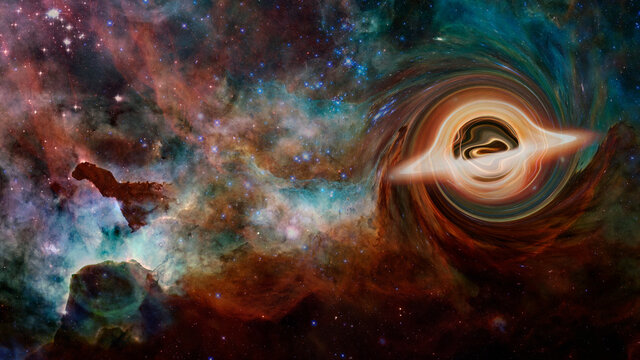 Artistic Representation of Black Hole. Elements of this image furnished by NASA