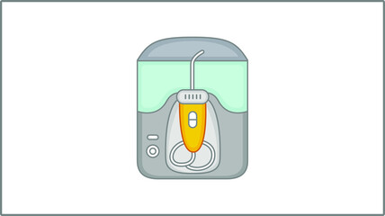 Vector Flat Oral Irrigator icon. Oral Care Illustration. Teeth Cleaning Drawing.	