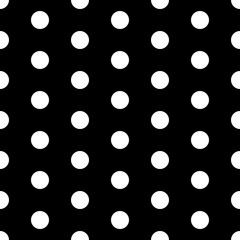 White Polka Dot on Black Background
