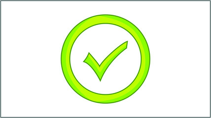 Vector Flat Check Mark icon. The Choice Illustration. Selection Drawing.	
