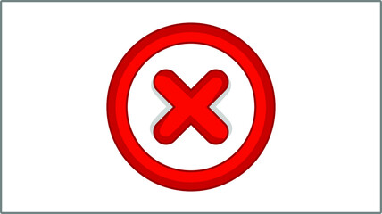 Vector Flat Cross icon. Cancel Illustration. Drawing.	
