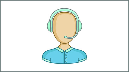 Vector Flat Manager icon. Operator Illustration. Call Center Drawing.	
