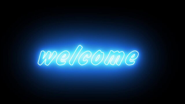 neon welcome word 