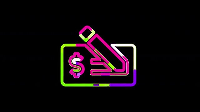 Circles gather in symbol money check usd. After it crumbles in a line and moves to the camera. Alpha channel black