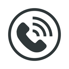 Call icon vector. Noisy phone Flat calling symbol Isolated on white background.