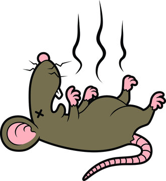 Vector Cartoon Stinky Dead Rat