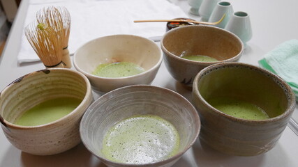 Japanese traditional style matcha green tea ceremony