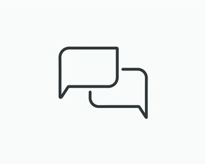 Naklejka premium Talk bubble speech icon. Blank empty bubbles vector design elements. Chat on line symbol template. Dialogue balloon sticker silhouette.