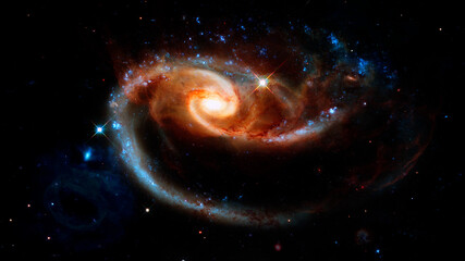 Spiral galaxy in outer space. Elements of this image furnished by NASA