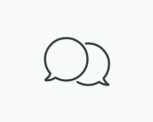 Talk bubble speech icon. Blank empty bubbles vector design elements. Chat on line symbol template. Dialogue balloon sticker silhouette.