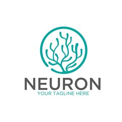Neuron Nerve Cell or Coral Seaweed logo design inspiration