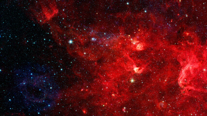 Red nebula in space. Elements of this image furnished by NASA