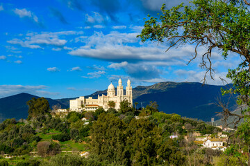 Basilica of Saint Augustin in Annaba, the fourth largest city in Algeria. Beautiful view and nature
