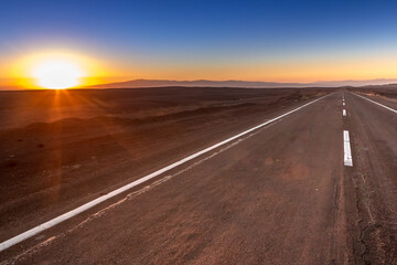 Scenic road in the Atacama desert, Chile