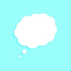 Speech or think bubble, empty communication cloud. Vector design element.