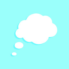 Speech or think bubble, empty communication cloud. Vector design element.