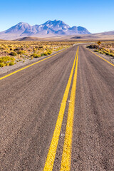 Scenic road in the Atacama desert, Chile